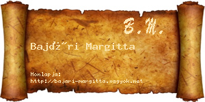 Bajári Margitta névjegykártya